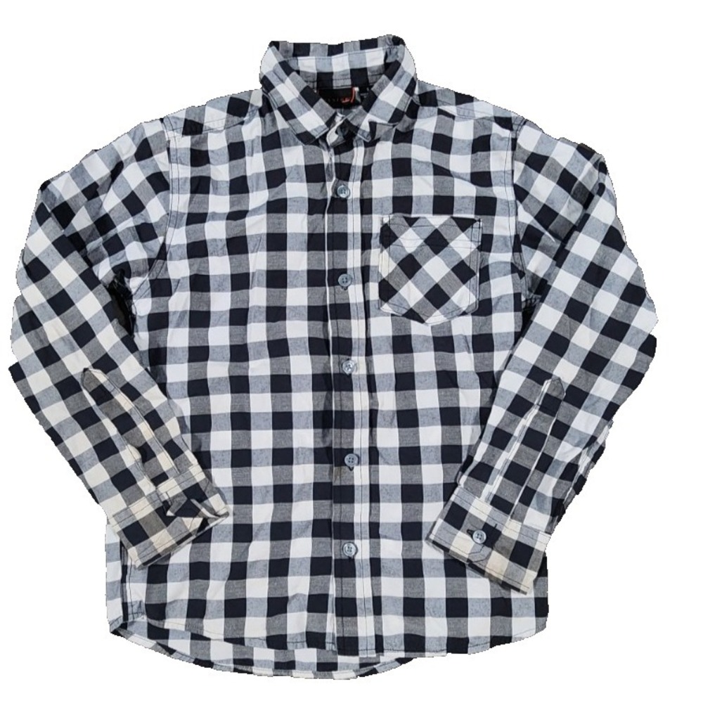 Fission Boys Button Up Plaid‎ Long Sleeve Shirt Size S